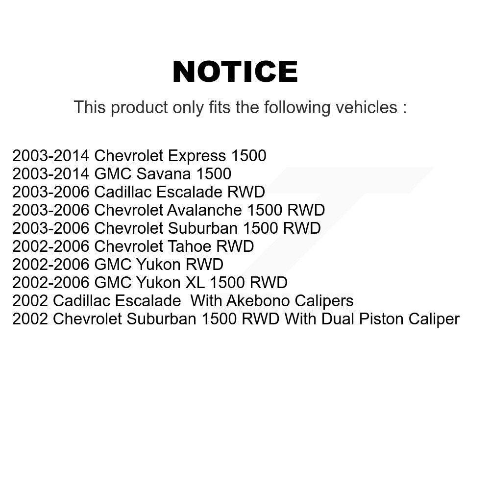 Kit de plaquettes de frein arrière en céramique, pour Chevrolet GMC Avalanche 1500 Express Yuko