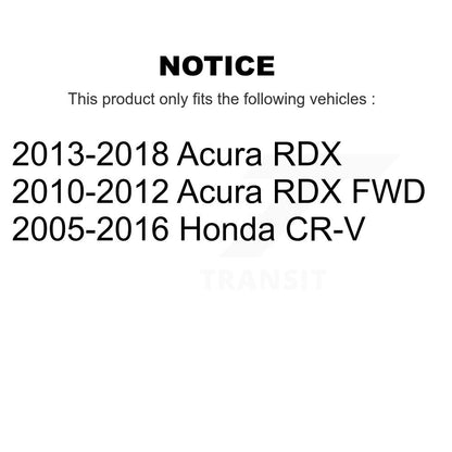 Kit de rotors de frein à disque arrière et plaquettes en céramique pour Honda CR-V Acura RDX K8A-100541