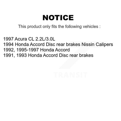 Kit de rotors de frein à disque arrière et plaquettes en céramique pour Honda Accord Acura CL K8A-10055