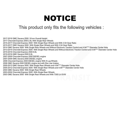 Kit de rotor de frein arrière et de plaquettes semi-métalliques pour GMC Chevrolet Savana 2500 Expres