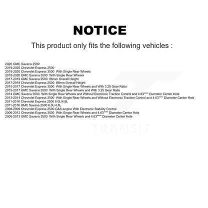 Rotor de frein à disque arrière et Kit de plaquettes semi-métalliques pour GMC Chevrolet Savana 3500 250