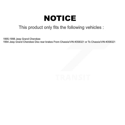 Kit de disques de frein à disque arrière et plaquettes semi-métalliques pour Jeep Grand Cherokee
