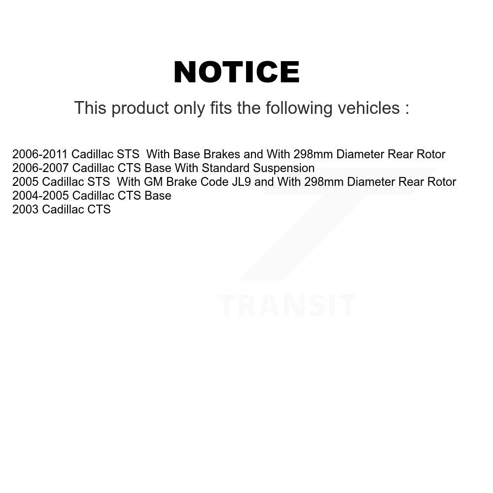 Kit de disques de frein à disque arrière et plaquettes semi-métalliques pour Cadillac CTS STS