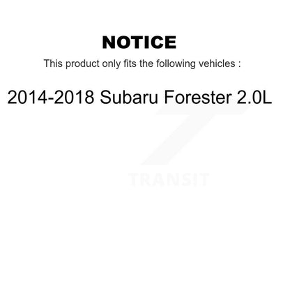 Kit de rotors de frein à disque arrière et de plaquettes en céramique pour Subaru Forester 2.0L 2014 – 2018