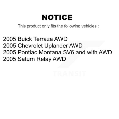 Rotors de frein arrière et Kit de plaquettes en céramique pour Pontiac Montana Chevrolet Uplander Buic