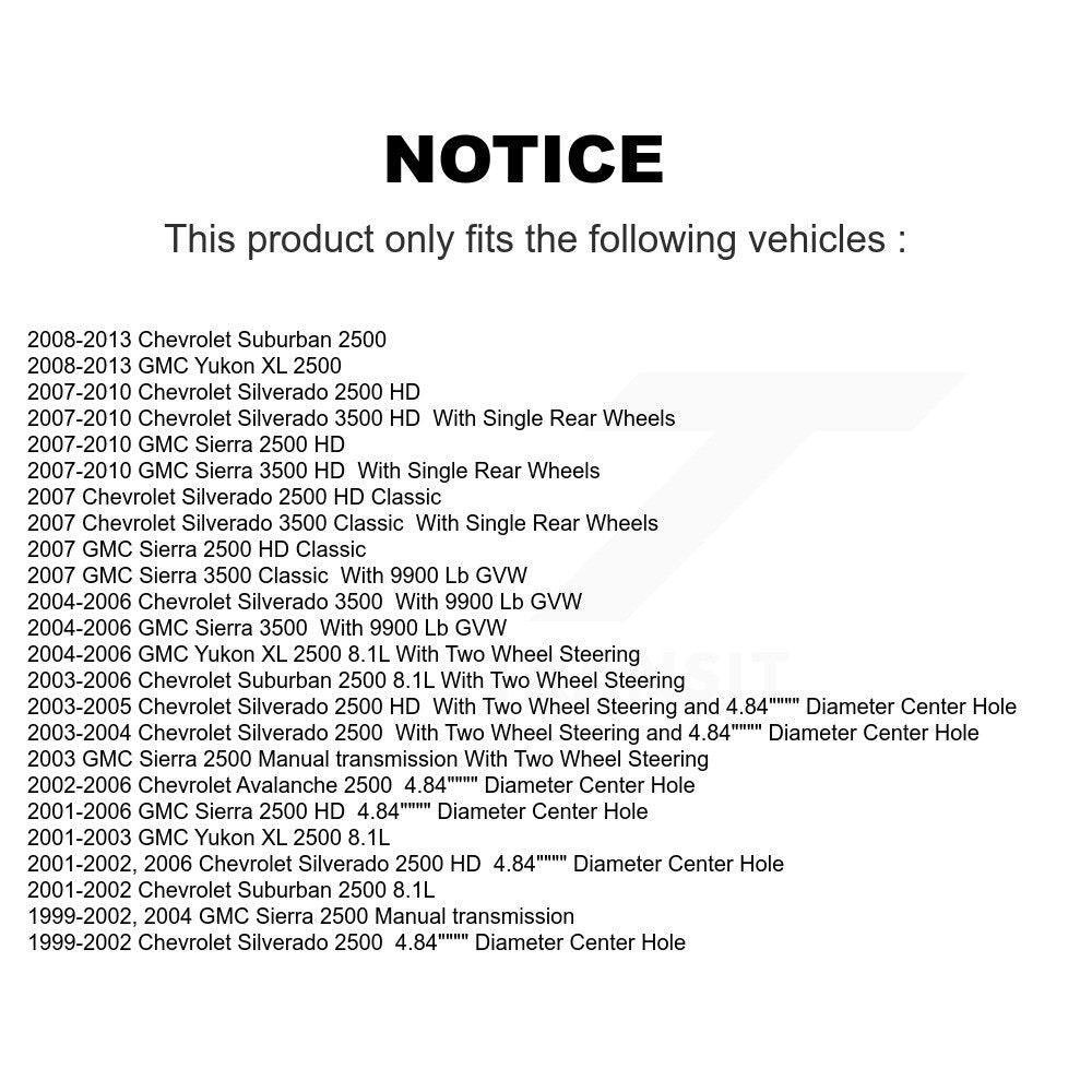 Kit de plaquettes de frein semi-métalliques pour Rotors de frein arrière, pour Chevrolet GMC Sierra 2500 HD 3500 X