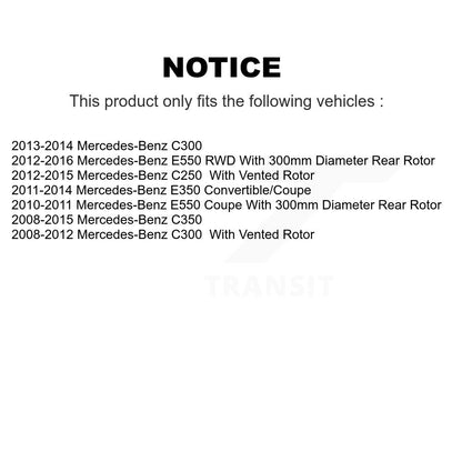 Kit de rotor de frein arrière et de plaquettes semi-métalliques pour Mercedes-Benz C300 C350 E350 C25