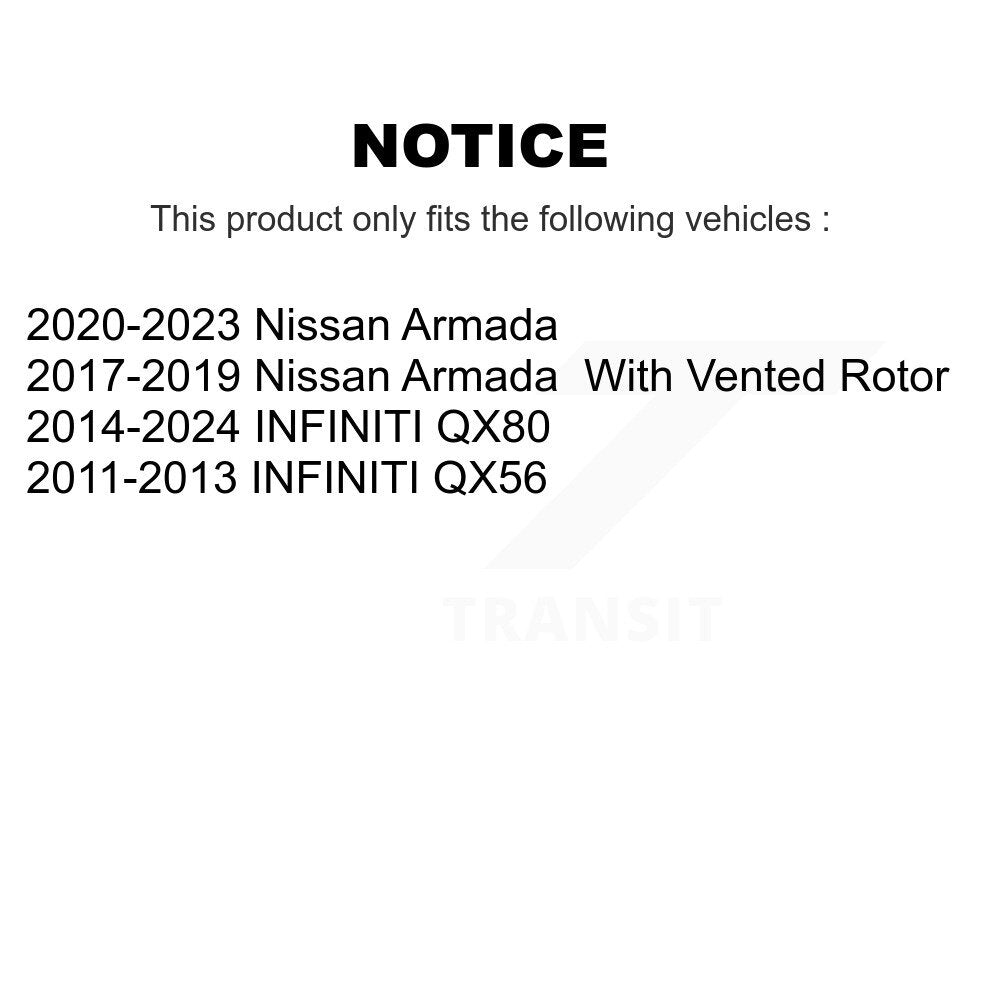 Kit de rotors de frein à disque arrière et plaquettes en céramique pour INFINITI QX80 Nissan Armada QX5