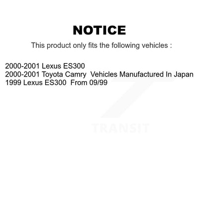 Kit de rotors de frein à disque arrière et plaquettes en céramique pour Toyota Camry Lexus ES300