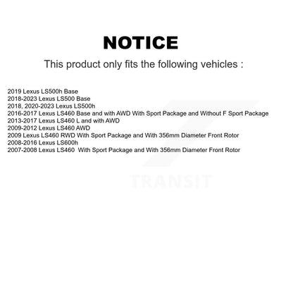Rotors de frein à disque avant et Kit de plaquettes en céramique pour Lexus LS460 LS500 LS600h LS500