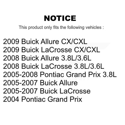 Kit de plaquettes en céramique et Rotor de frein avant et arrière, pour Buick LaCrosse Pontiac Grand Pri