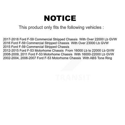 Kit de plaquettes semi-métalliques avant et arrière et Rotor de frein, pour châssis de camping-car Ford F-53