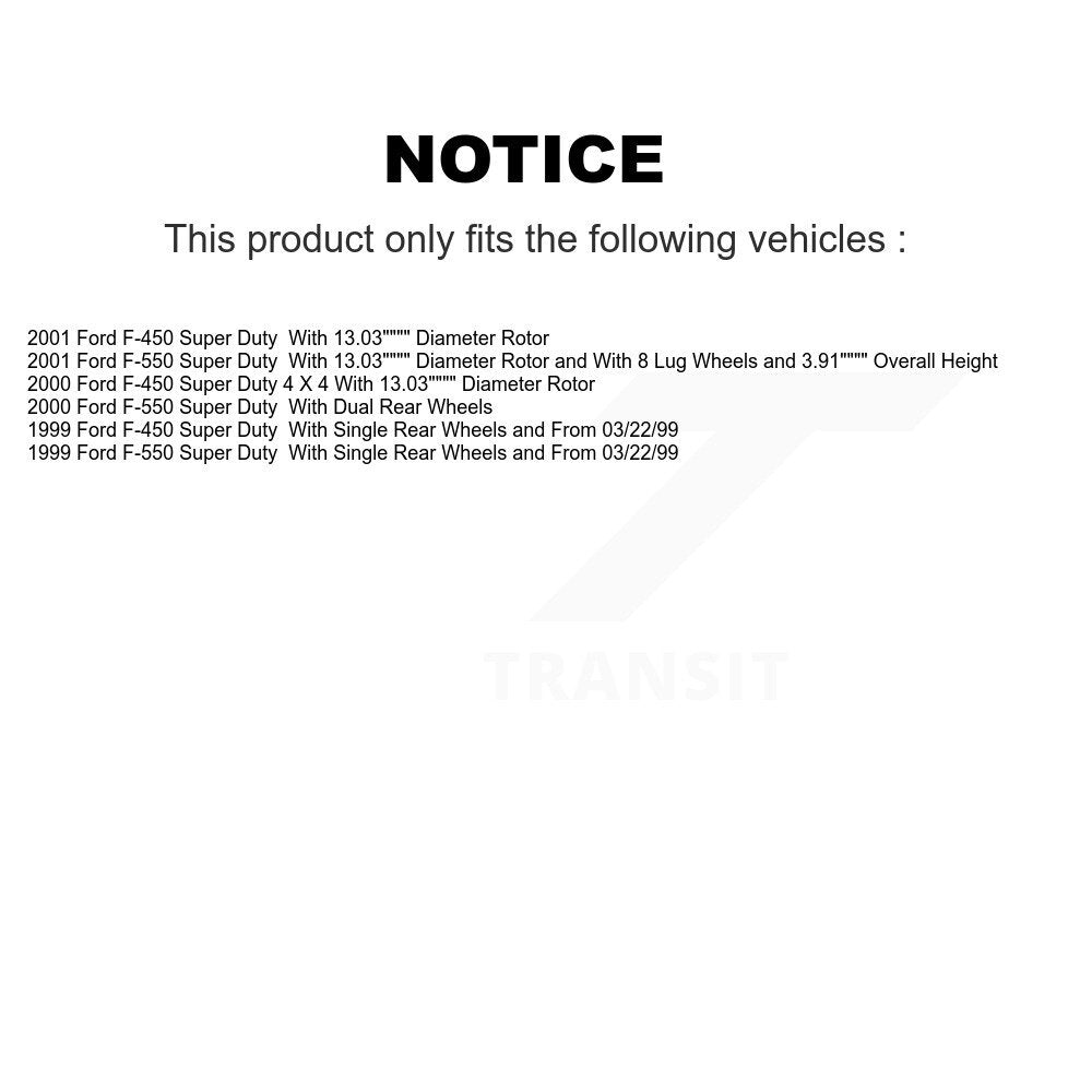 Kit de plaquettes semi-métalliques avant et arrière et Rotor de frein, pour Ford F-450 Super Duty F-55