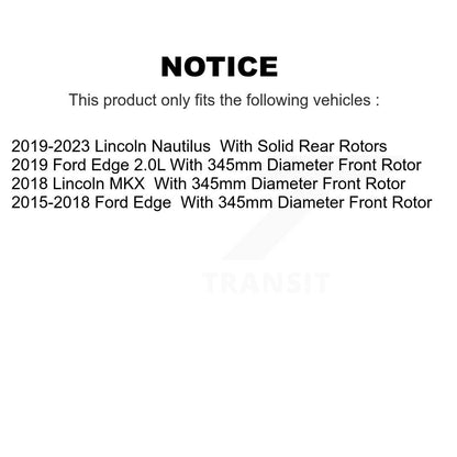 Kit de plaquettes semi-métalliques et de Rotor de frein avant et arrière en céramique, pour Ford Edge Lincoln MK
