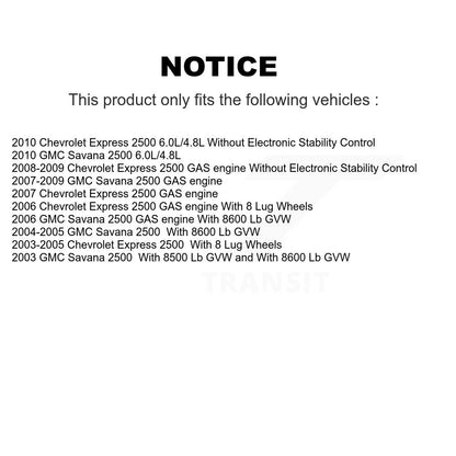 Kit de Rotor de frein à disque à plaquettes semi-métalliques avant et arrière, pour Chevrolet Express 2500 GM