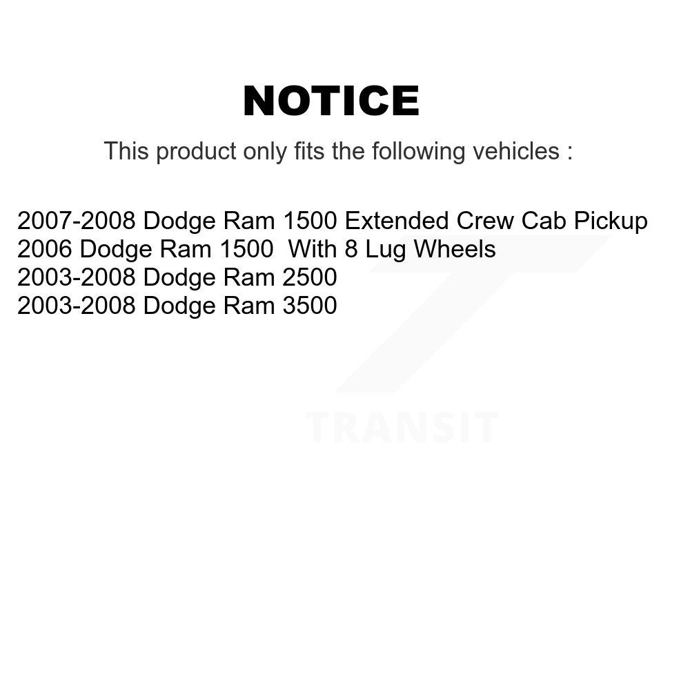 Kit de plaquettes semi-métalliques avant et arrière et Rotor de frein à disque, pour Dodge Ram 1500 3500 250