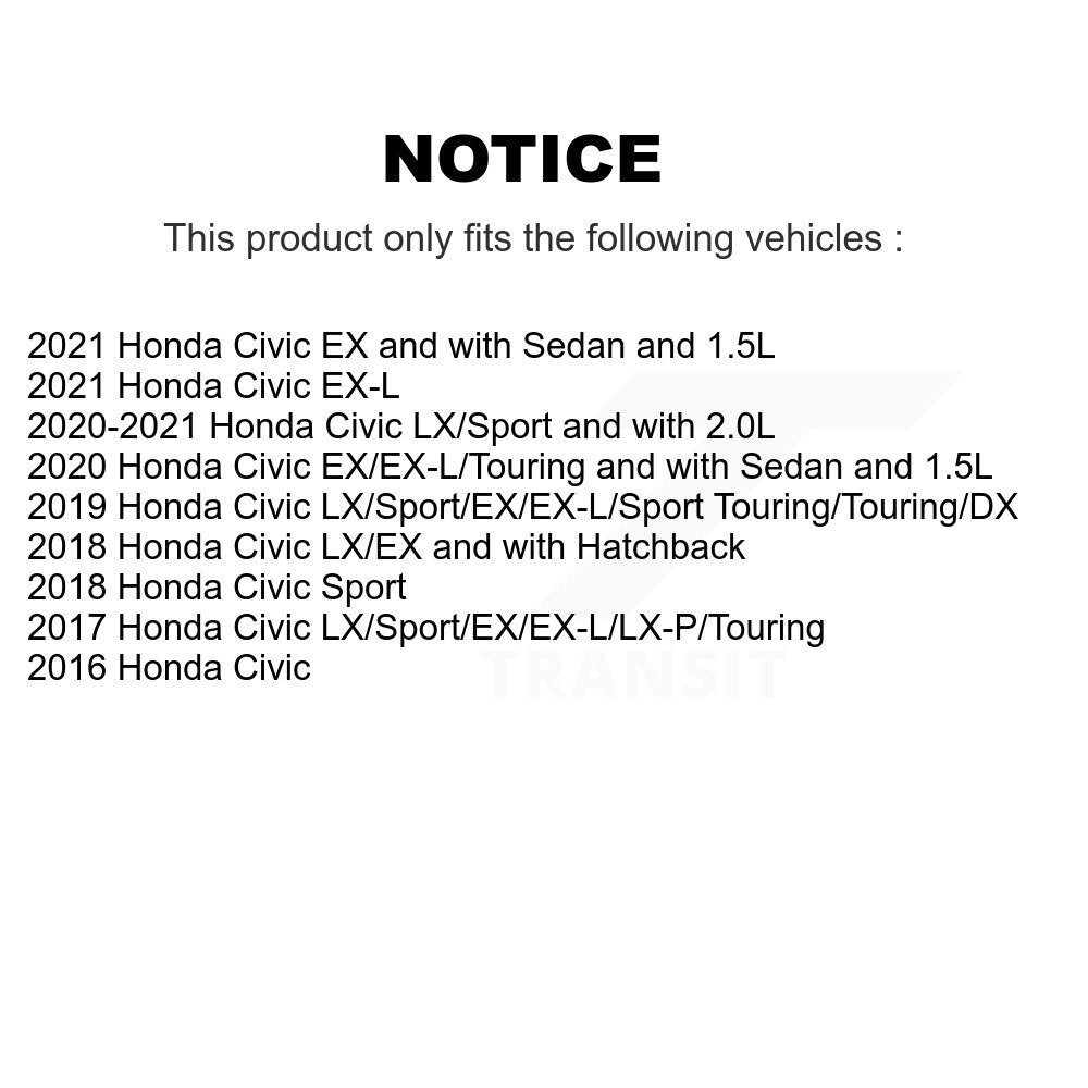 Kit de plaquettes en céramique et de disques de frein avant et arrière, pour Honda Civic K8A-102397