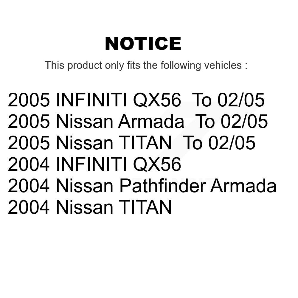Kit de plaquettes en céramique et Rotor de frein avant et arrière, pour Nissan TITAN Pathfinder Armada QX5