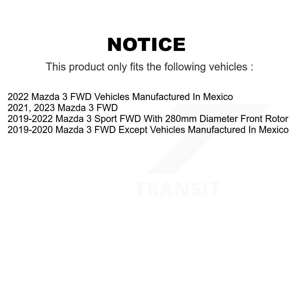 Kit de plaquettes en céramique et de disques de frein avant et arrière, pour Mazda 3 Sport FWD