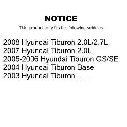 Kit de plaquettes en céramique et de rotors de frein à disque avant et arrière, pour Hyundai Tiburon K8A-10329
