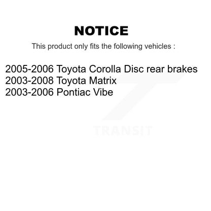 Kit de plaquettes et Rotor de frein semi-métalliques avant et arrière en céramique, pour Toyota Matrix Coroll