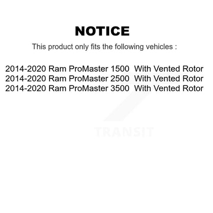 Kit de plaquettes et rotors de frein semi-métalliques avant et arrière, pour Ram ProMaster 2500 3500 150