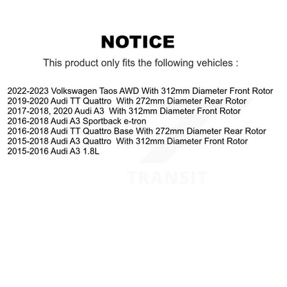 Kit de plaquettes en céramique et de rotors de frein avant et arrière, pour Volkswagen Taos Audi A3 Quattro T