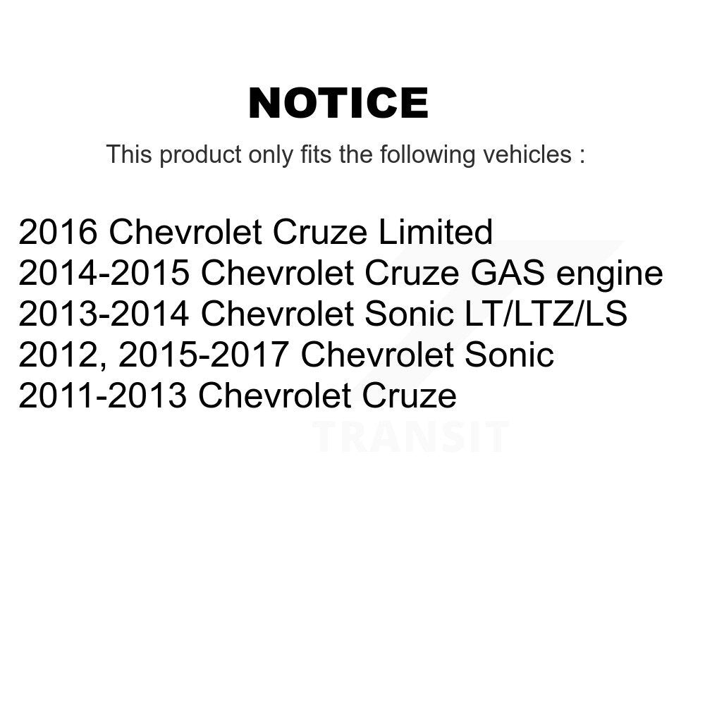 Kit de rotors de frein à disque avant et plaquettes en céramique pour Chevrolet Cruze Sonic Limited