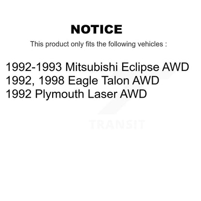 Kit de rotors de frein à disque avant et plaquettes en céramique pour Eagle Talon Plymouth Laser AWD