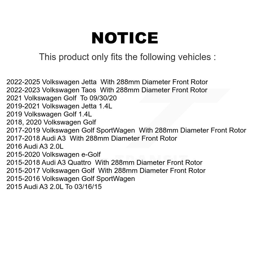 Kit de plaquettes de frein avant en céramique, pour Volkswagen Jetta Golf SportWagen Taos Aud