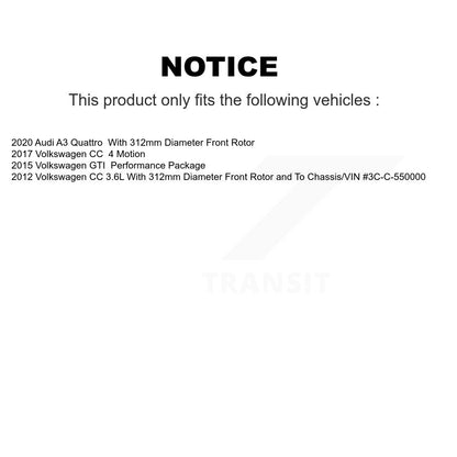 Kit de Rotor de frein à disque avant et de plaquettes en céramique, pour Volkswagen GTI Audi A3 Quattro C