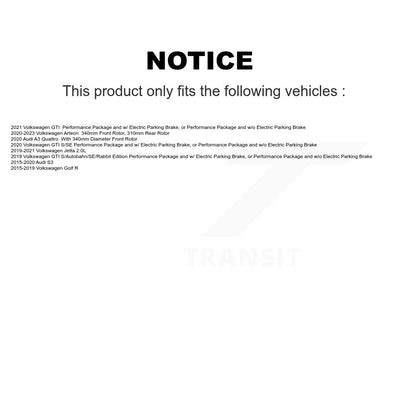 Kit de rotor de frein avant et de plaquettes en céramique, pour Volkswagen Jetta Golf R GTI Audi S3 A