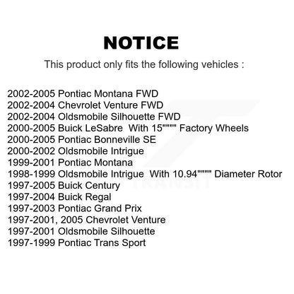 Kit de plaquettes de frein avant en céramique, pour Buick Pontiac Montana Century LeSabre Pri