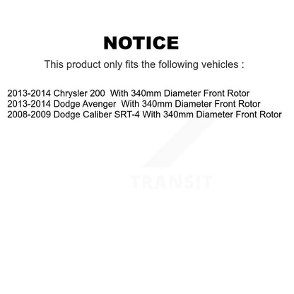 Rotors de frein à disque avant et Kit de plaquettes en céramique pour Dodge Chrysler calibre 200 Avenge