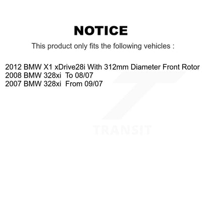 Kit de disques de frein à disque avant et plaquettes semi-métalliques pour BMW X1 328xi K8A-104157