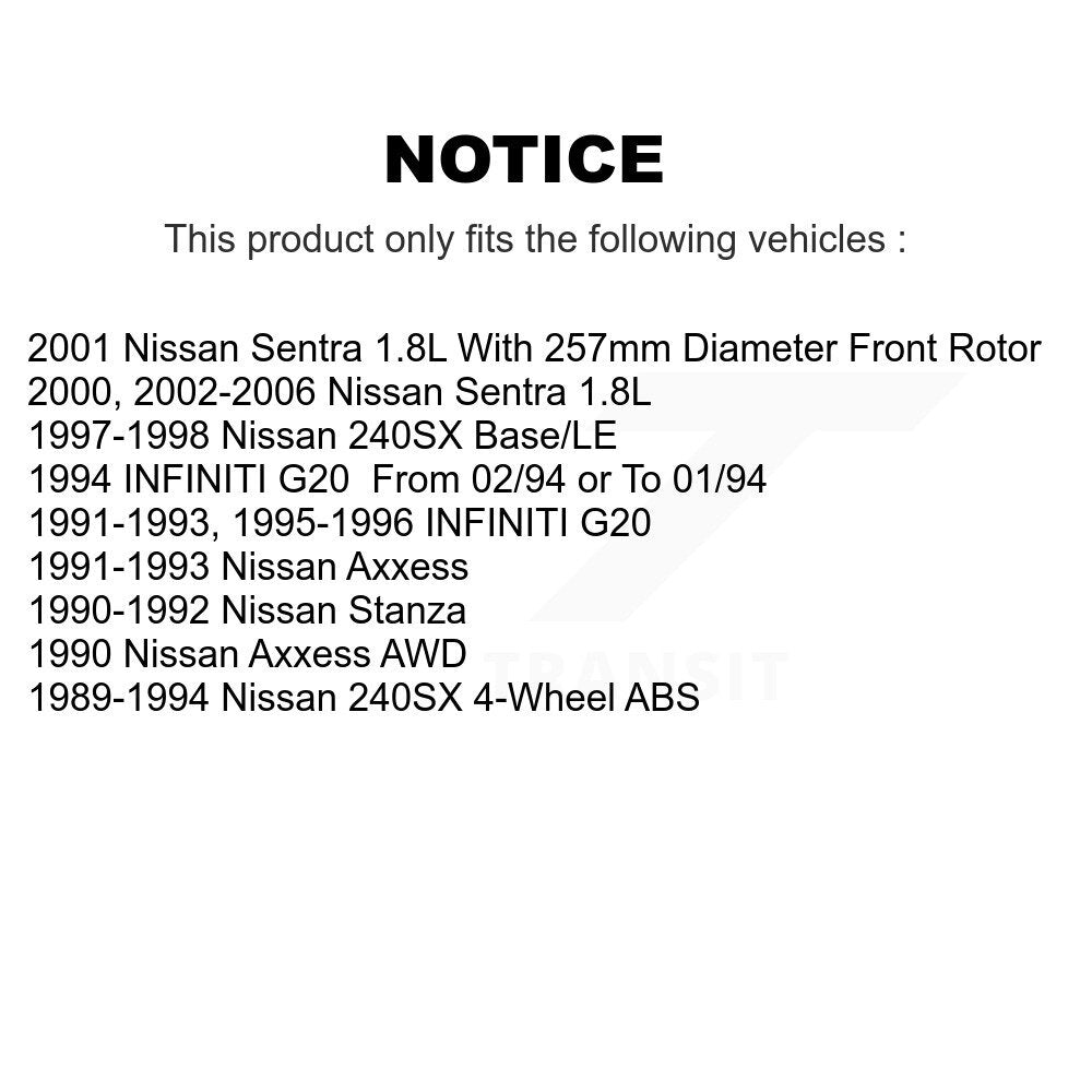 Kit de plaquettes de frein avant en céramique, pour Nissan Sentra 240SX Axxess Stanza INFINIT