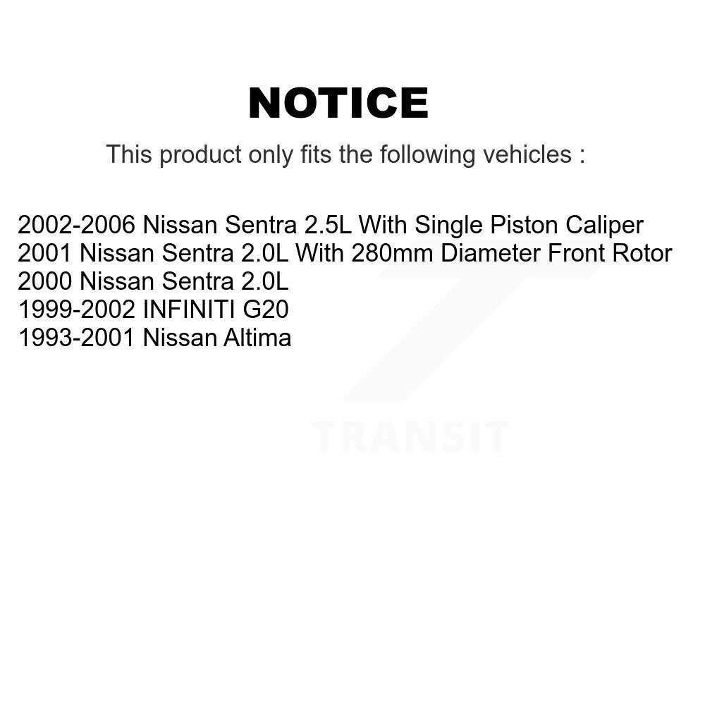 Kit de Rotor de frein à disque avant et de plaquettes en céramique, pour Nissan Sentra Altima INFINITI G2