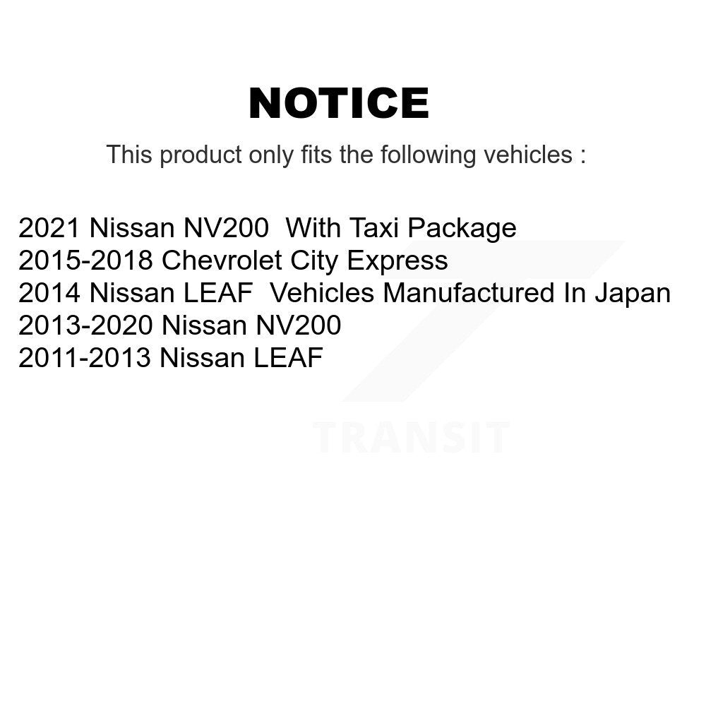 Kit de rotor de frein avant et de plaquettes en céramique, pour Nissan NV200 LEAF Chevrolet City Expres