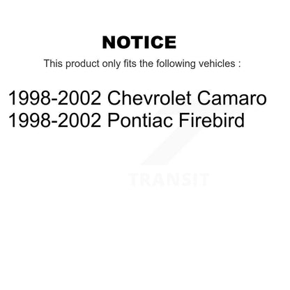 Rotors de frein avant et Kit de plaquettes semi-métalliques pour Pontiac Firebird Chevrolet Camar