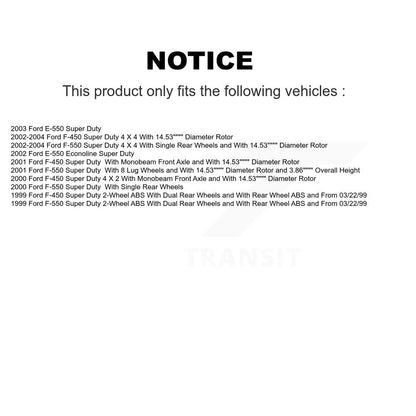 Rotors de frein avant et Kit de plaquettes semi-métalliques pour Ford E-550 Super Duty F-450 F-55