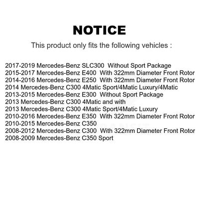 Rotors de frein avant et Kit de plaquettes semi-métalliques pour Mercedes-Benz C300 E350 C350 E40
