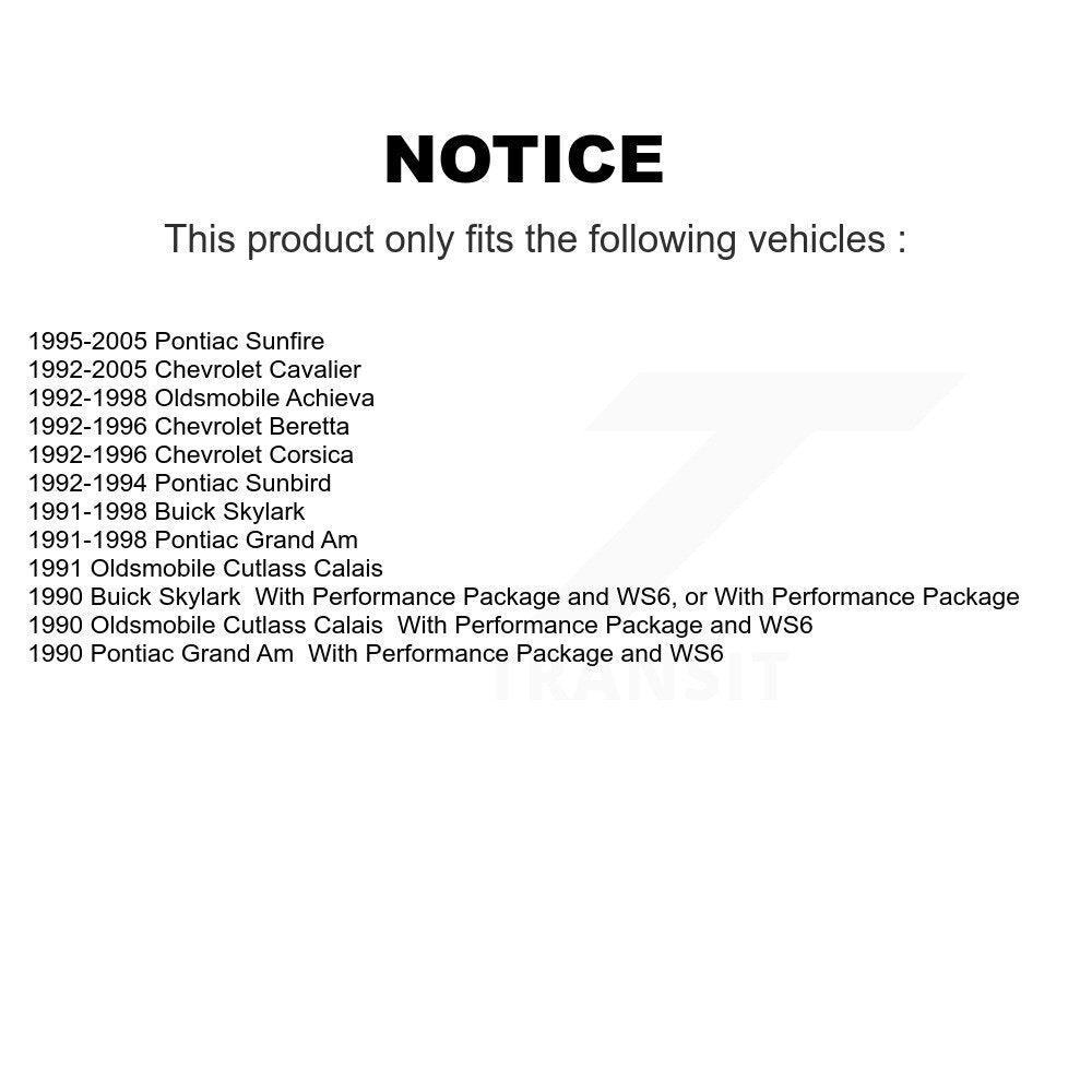 Kit de rotor de frein avant et de plaquettes semi-métalliques pour Chevrolet Cavalier Pontiac Sunfir
