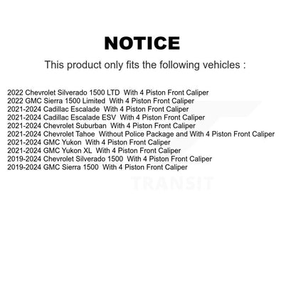 Kit de plaquettes de frein semi-métalliques pour Rotors de frein avant, pour GMC Chevrolet Silverado 1500 Sierr