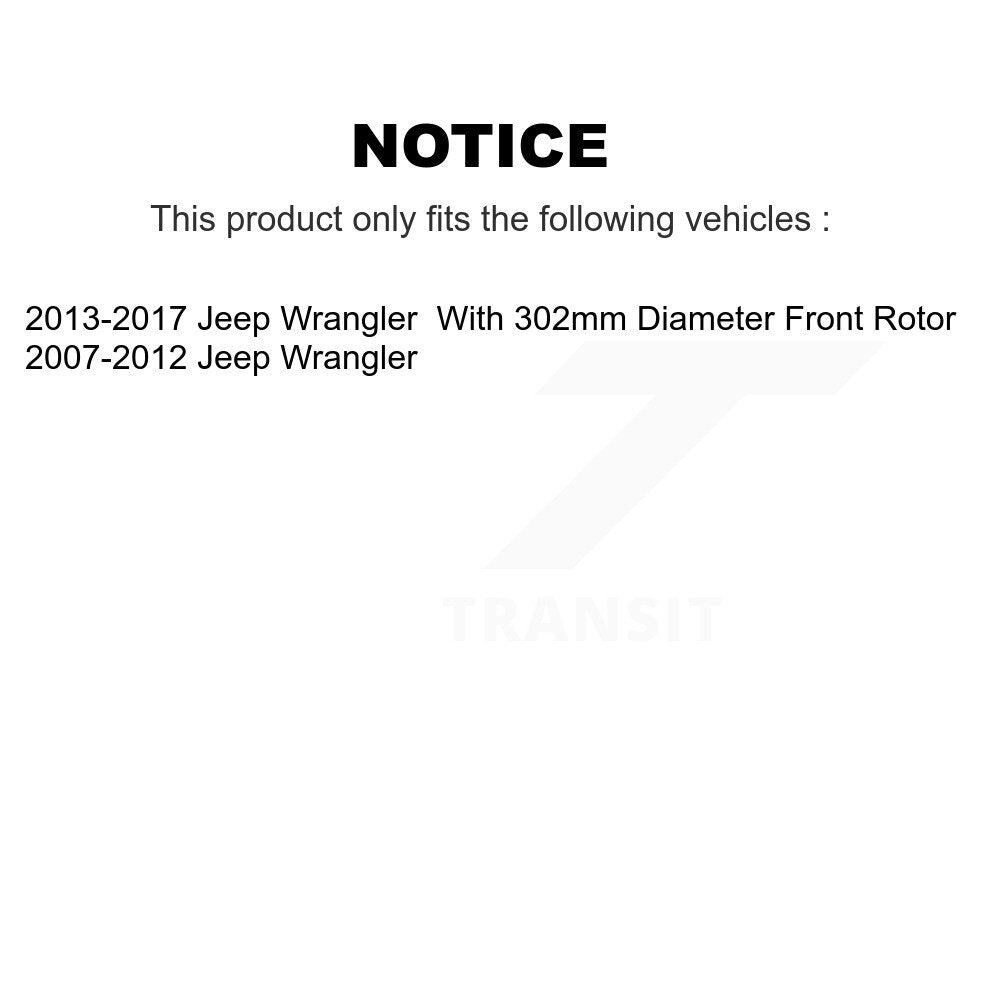 Kit de rotors de frein à disque avant et plaquettes en céramique pour Jeep Wrangler JK K8A-104751
