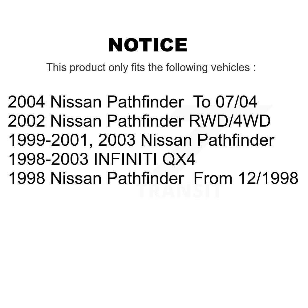 Kit de rotors de frein à disque avant et plaquettes en céramique pour Nissan Pathfinder INFINITI QX4