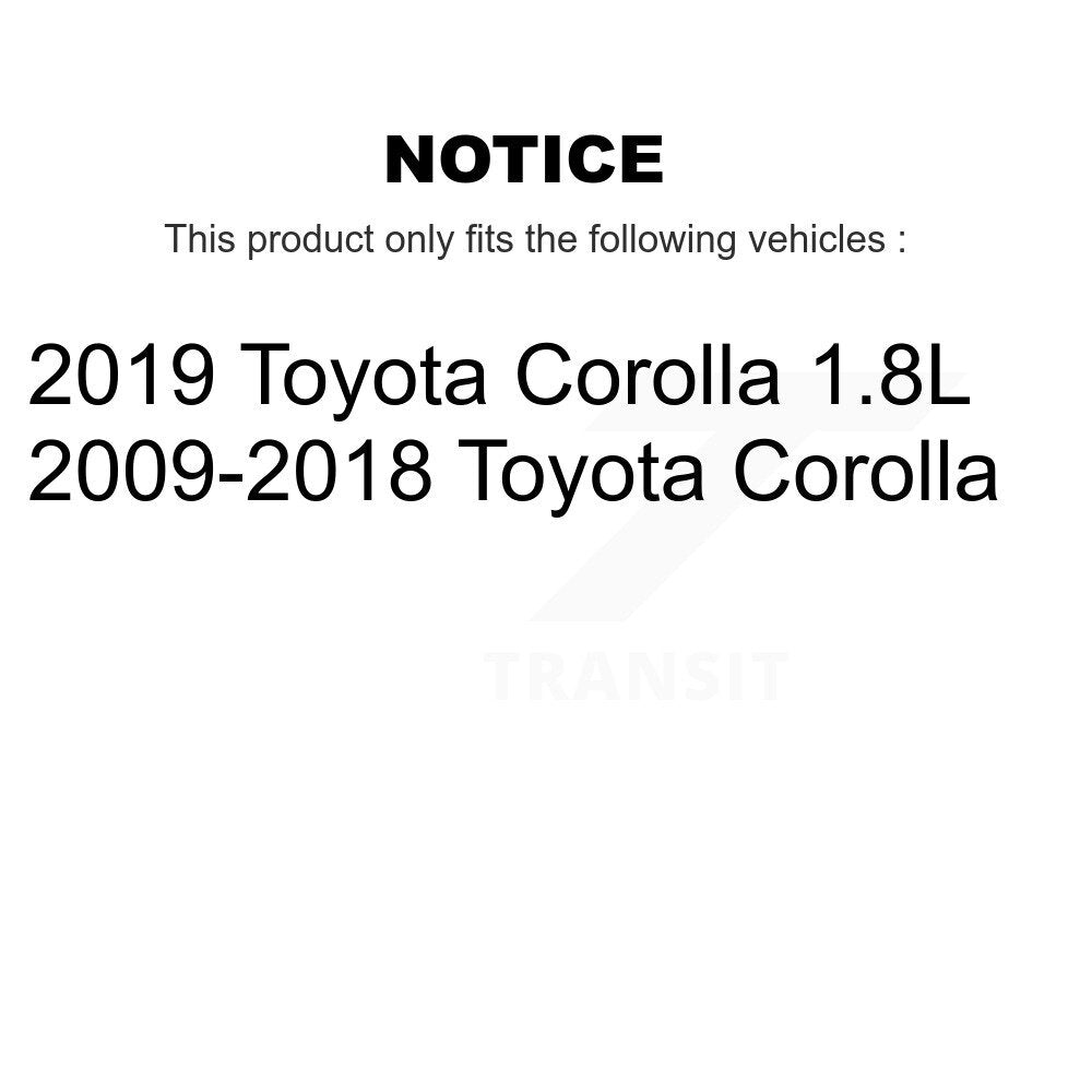 Rotors de frein à disque avant et arrière, plaquettes en céramique et Kit de batterie pour Toyota Corolla