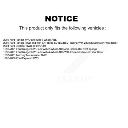 Kit de plaquettes et disques de frein semi-métalliques avant et arrière, pour Ford Ranger Explorer Mercur