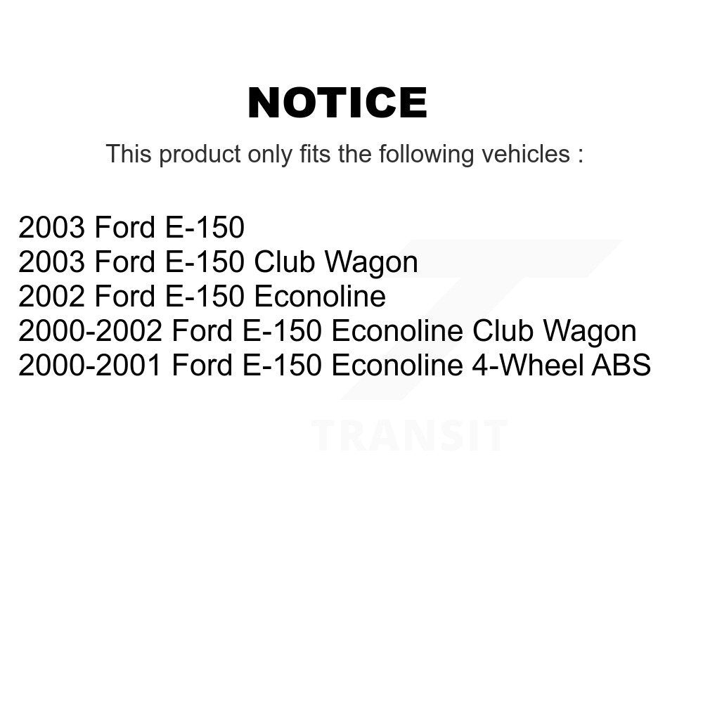 Kit de tambour à plaquettes semi-métalliques pour Rotor de frein avant et arrière (7 pièces) pour Ford E-150 Econolin
