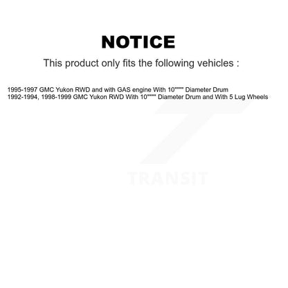 Rotors de frein à disque avant et arrière, plaquettes semi-métalliques et Kit de tambour pour GMC Yukon