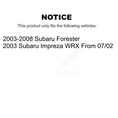 Rotors de frein avant et arrière, Kit de tampons et tambours en céramique (9 pièces) pour Subaru Forester Imprez